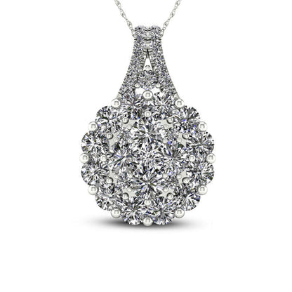 1.5 CT. T.W. Composite Natural Diamond Frame Pendant in 14K White Gold