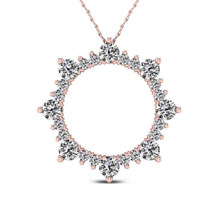 1 CT. T.W. Natural Diamond Open Sunburst Pendant in 10K Rose Gold