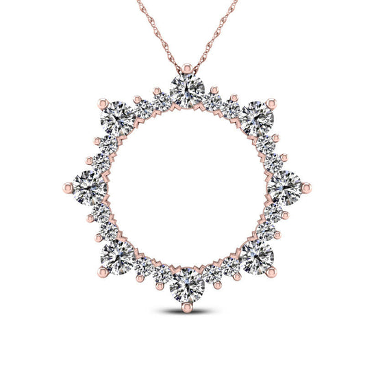 1 CT. T.W. Natural Diamond Open Sunburst Pendant in 10K Rose Gold
