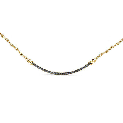 0.25 CT. T.W. Natural Diamond Curved Bar Necklace in 10K Yellow Gold