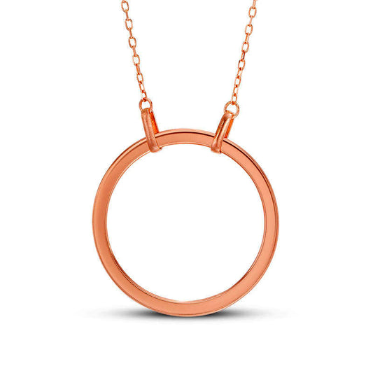 Large Open Circle Necklace in 14K Rose Gold