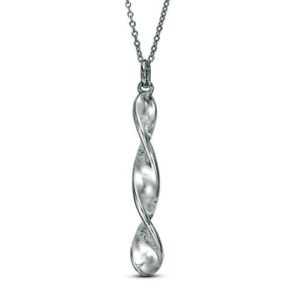 Linear Twist Bar Pendant in Sterling Silver