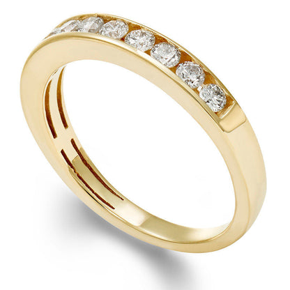 0.50 CT. T.W. Certified Natural Diamond Eleven Stone Anniversary Band in Solid 14K Gold (I/I1)