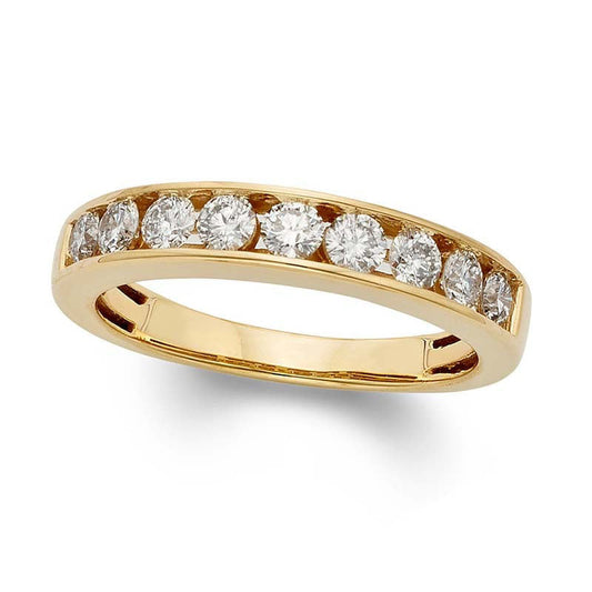 0.75 CT. T.W. Certified Natural Diamond Eleven Stone Anniversary Band in Solid 14K Gold (I/I1)