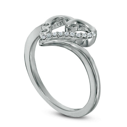 0.05 CT. T.W. Natural Diamond Heart with Infinity Ring in Solid 10K White Gold
