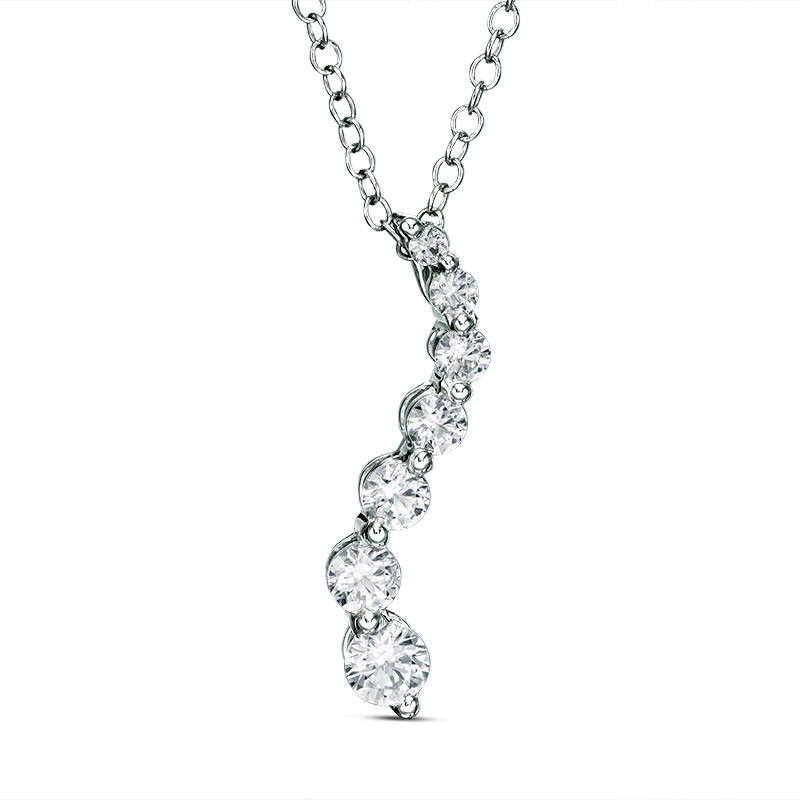 0.5 CT. T.W. Journey Natural Diamond Pendant in 14K White Gold