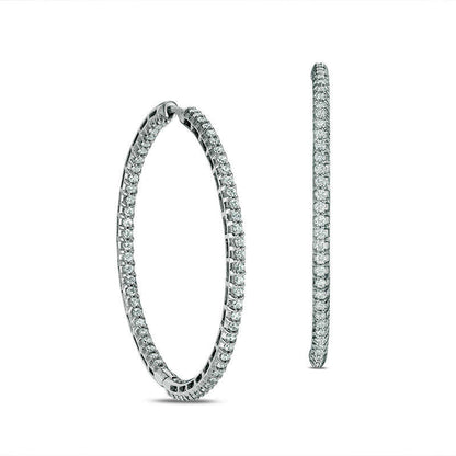 2 CT. T.W. Diamond Inside-Out Hoop Earrings in 14K White Gold