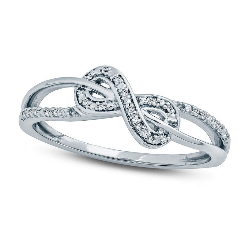 0.05 CT. T.W. Natural Diamond Infinity Ring in Sterling Silver
