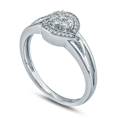 0.17 CT. T.W. Composite Natural Diamond Bypass Frame Promise Ring in Sterling Silver