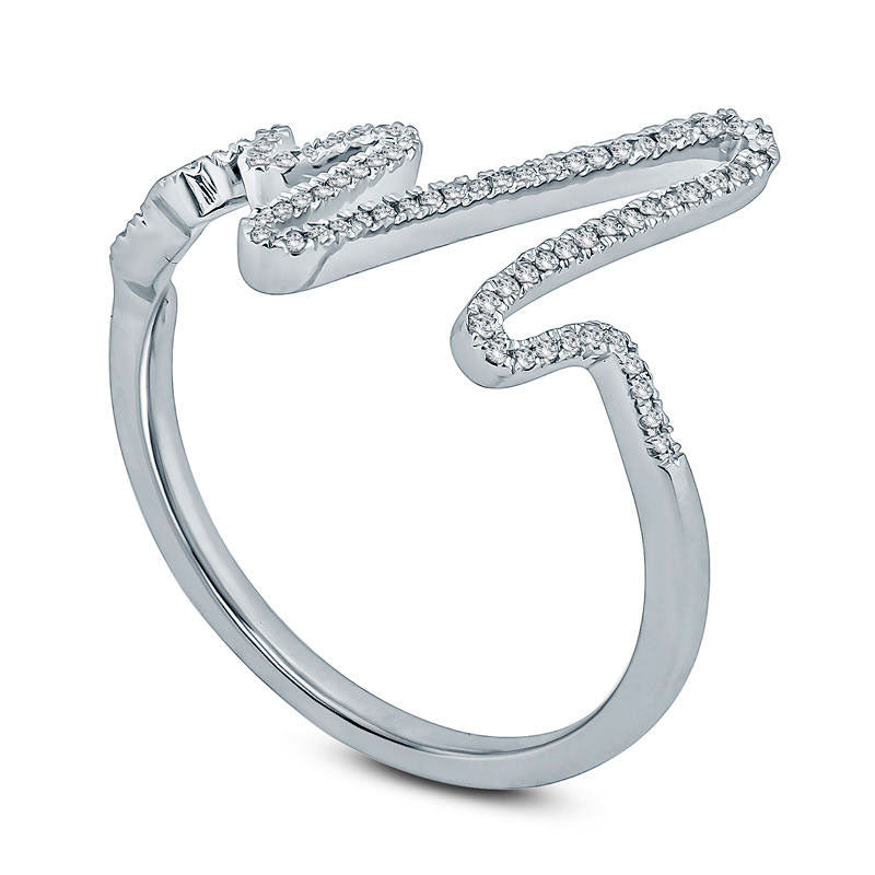 0.10 CT. T.W. Natural Diamond Heartbeat Ring in Sterling Silver