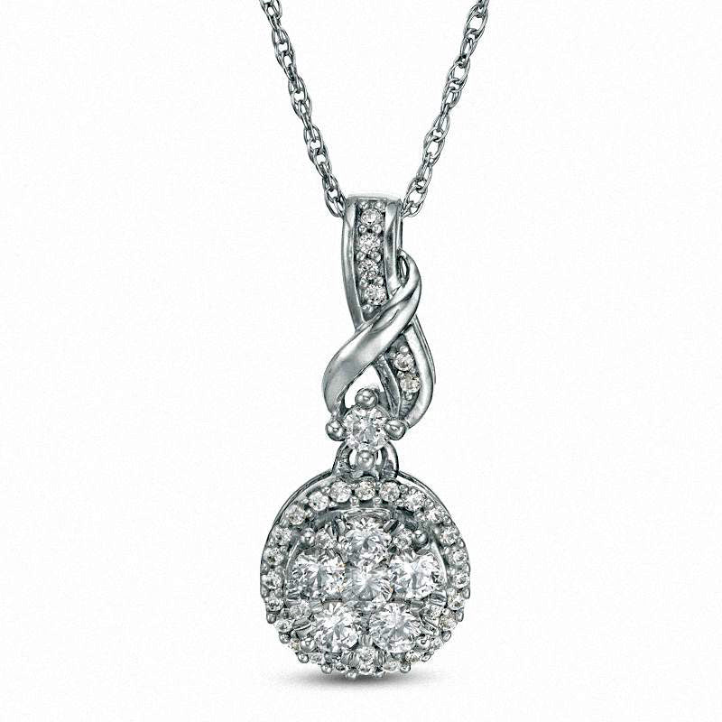 0.33 CT. T.W. Composite Natural Diamond Twist Pendant in 10K White Gold