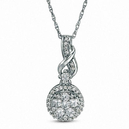 0.33 CT. T.W. Composite Natural Diamond Twist Pendant in 10K White Gold