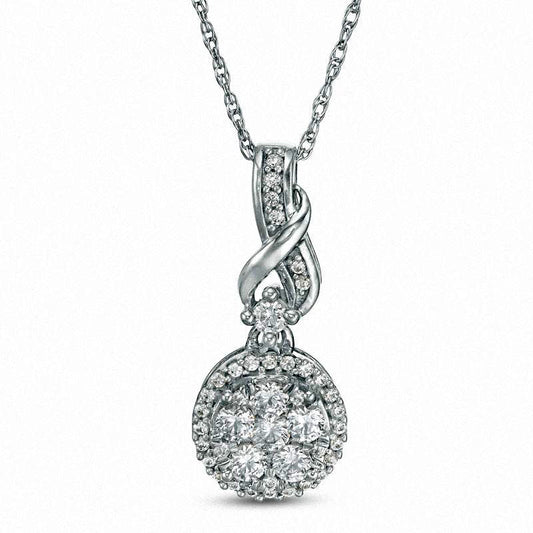 0.33 CT. T.W. Composite Natural Diamond Twist Pendant in 10K White Gold