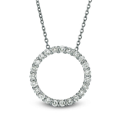 0.5 CT. T.W. Certified Natural Diamond Circle Pendant in 14K White Gold (H/I1)