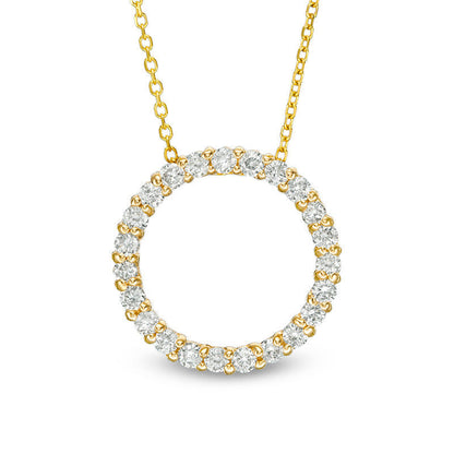 0.5 CT. T.W. Certified Natural Diamond Circle Pendant in 14K Gold (H/I1)