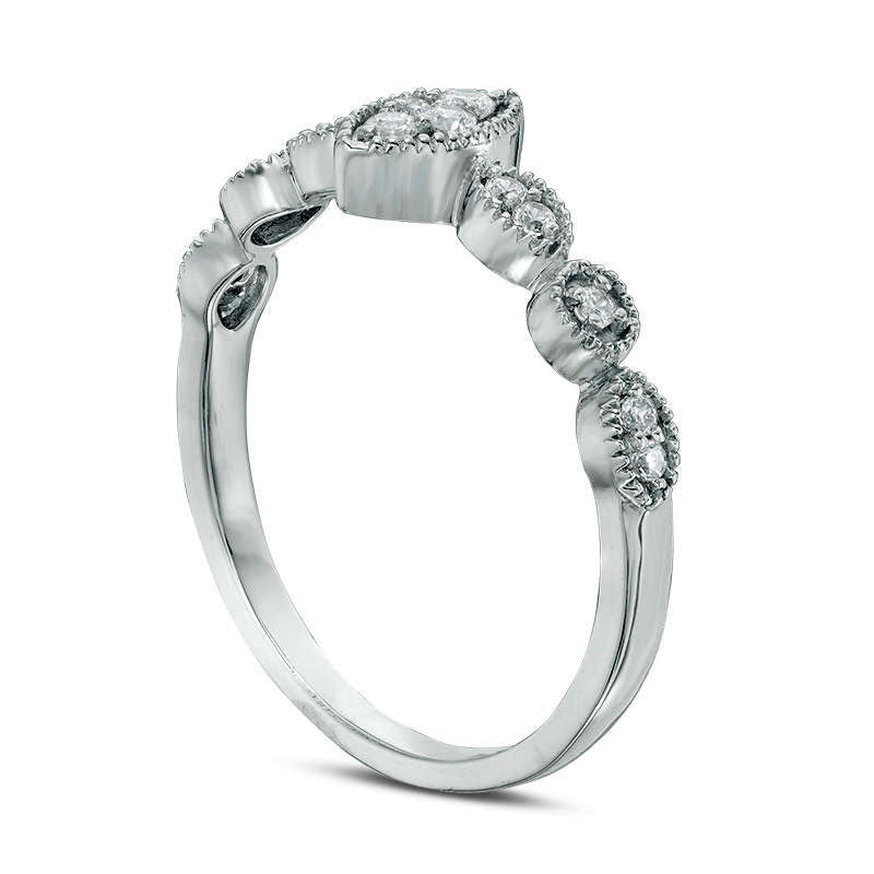 0.17 CT. T.W. Composite Natural Diamond Marquise Promise Ring in Solid 10K White Gold