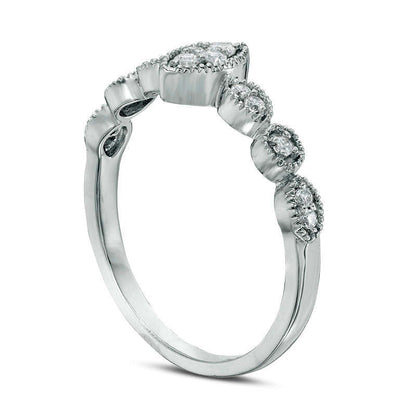 0.17 CT. T.W. Composite Natural Diamond Marquise Promise Ring in Solid 10K White Gold