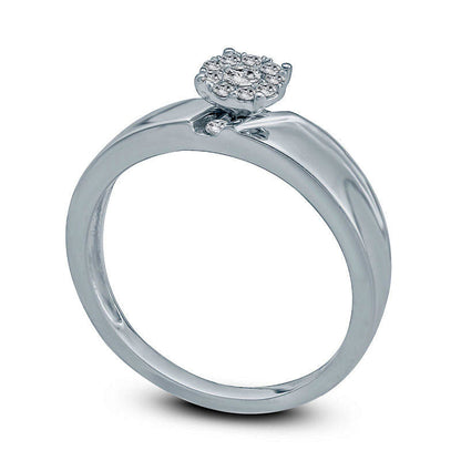 0.20 CT. T.W. Natural Diamond Frame Engagement Ring in Solid 10K White Gold