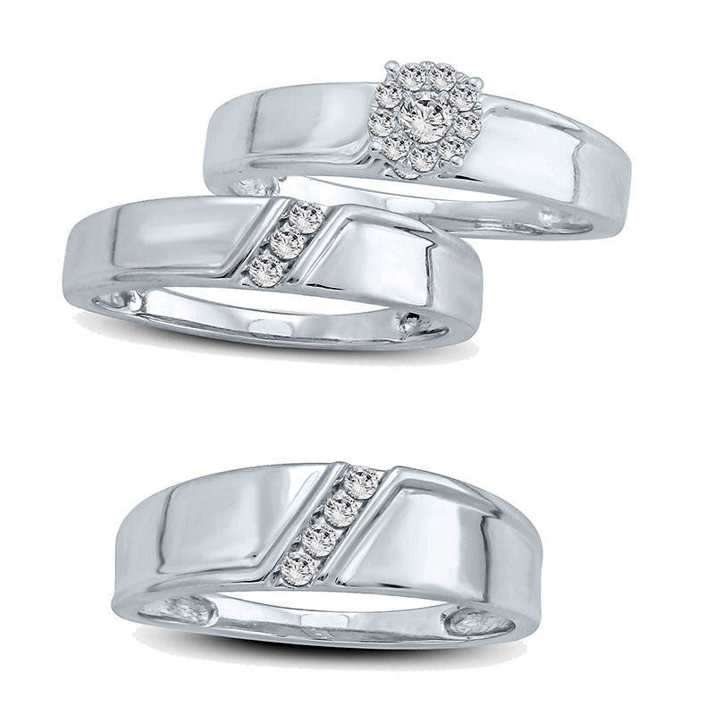0.20 CT. T.W. Natural Diamond Frame Engagement Ring in Solid 10K White Gold