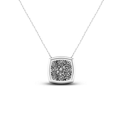 0.33 CT. T.W. Natural Diamond Cushion Frame Pendant in 10K White Gold