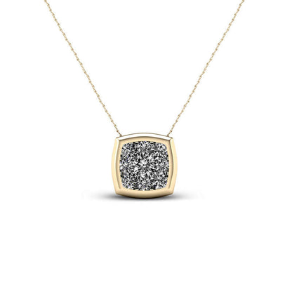 0.33 CT. T.W. Natural Diamond Cushion Frame Pendant in 10K Yellow Gold