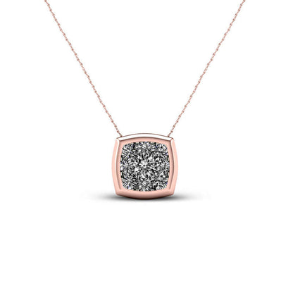 0.33 CT. T.W. Natural Diamond Cushion Frame Pendant in 10K Rose Gold