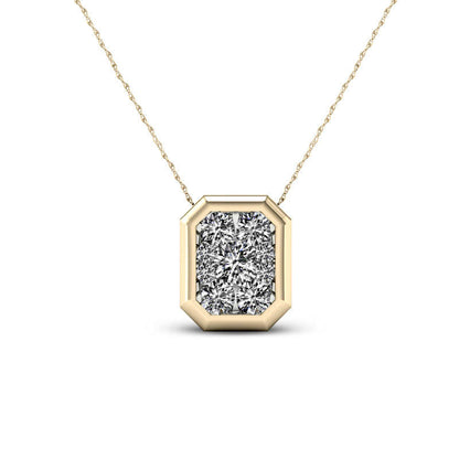 0.33 CT. T.W. Natural Diamond Octagon Frame Pendant in 10K Yellow Gold