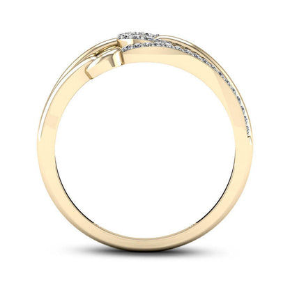 0.13 CT. T.W. Natural Diamond Triple Circle Multi-Row Ring in Solid 10K Yellow Gold
