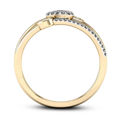 0.13 CT. T.W. Natural Diamond Triple Trillion Multi-Row Ring in Solid 10K Yellow Gold