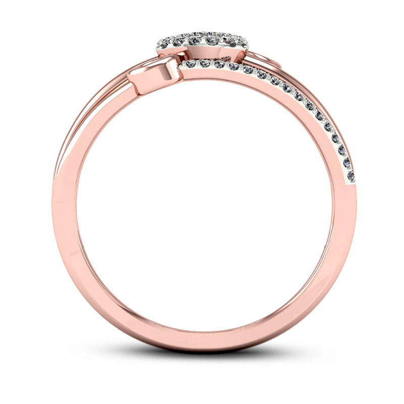 0.13 CT. T.W. Natural Diamond Triple Trillion Multi-Row Ring in Solid 10K Rose Gold