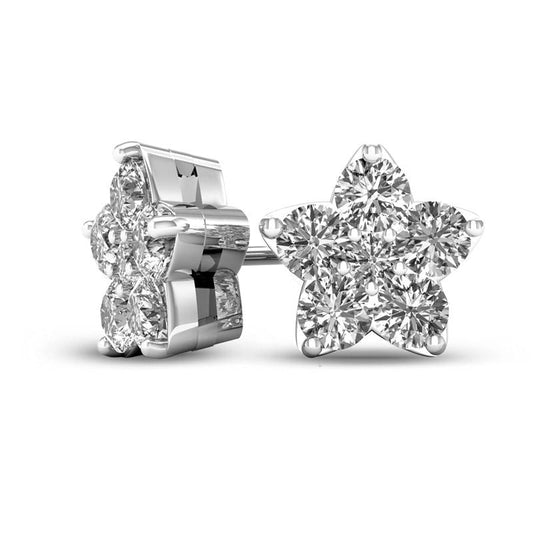 0.5 CT. T.W. Diamond Star Stud Earrings in 10K White Gold