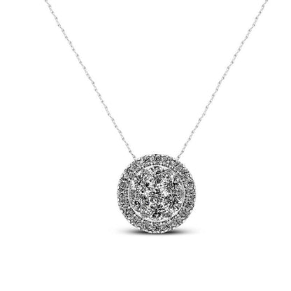 1 CT. T.W. Composite Natural Diamond Frame Pendant in 10K White Gold