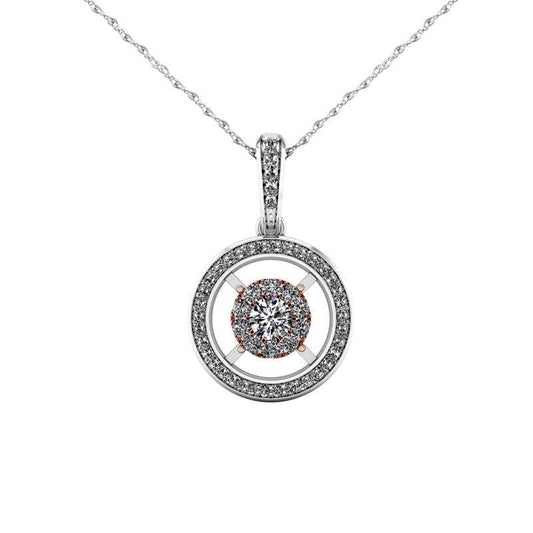 0.25 CT. T.W. Natural Diamond Double Frame Pendant in 10K Two-Tone Gold