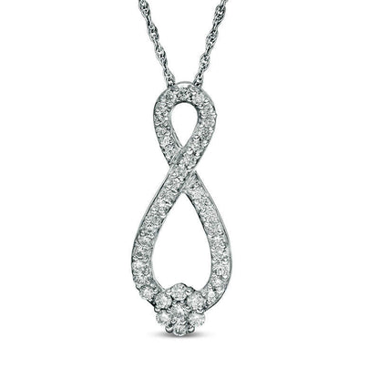 0.5 CT. T.W. Composite Natural Diamond Infinity Pendant in 10K White Gold