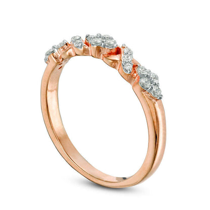 0.25 CT. T.W. Natural Diamond XO" Band in Solid 10K Rose Gold"