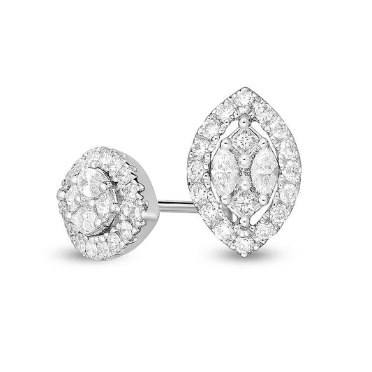 0.5 CT. T.W. Composite Diamond Marquise Frame Stud Earrings in 10K White Gold
