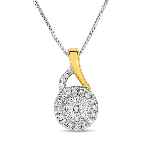 0.25 CT. T.W. Natural Diamond Frame Pendant in 10K Two-Tone Gold