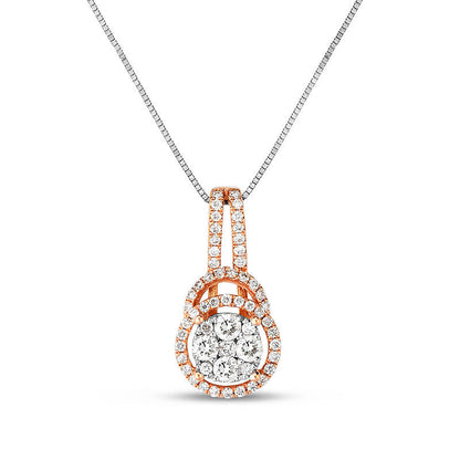 0.5 CT. T.W. Composite Natural Diamond Frame Pendant in 10K Two-Tone Gold