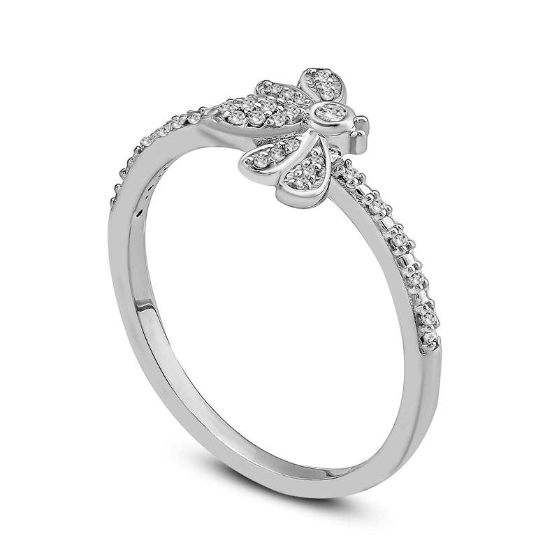 0.10 CT. T.W. Natural Diamond Bumblebee Ring in Sterling Silver