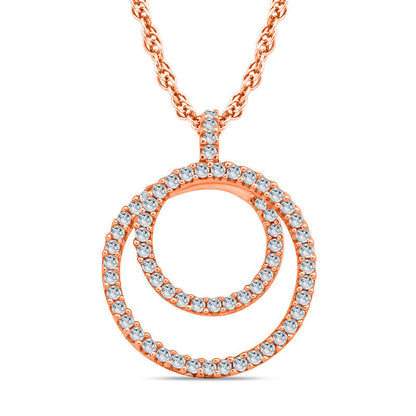 0.17 CT. T.W. Natural Diamond Spiral Pendant in 10K Rose Gold