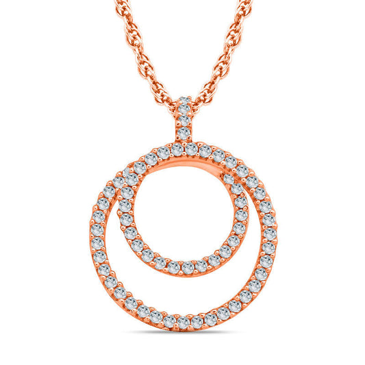0.17 CT. T.W. Natural Diamond Spiral Pendant in 10K Rose Gold