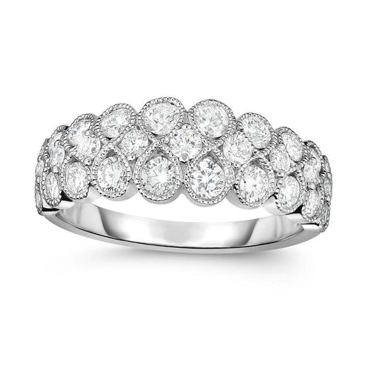 1.0 CT. T.W. Natural Diamond Infinity Antique Vintage-Style Band in Solid 14K White Gold