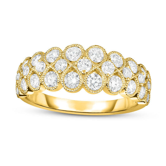 1.0 CT. T.W. Natural Diamond Infinity Antique Vintage-Style Band in Solid 14K Gold