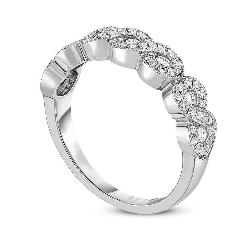 0.38 CT. T.W. Natural Diamond Infinity Antique Vintage-Style Band in Solid 10K White Gold