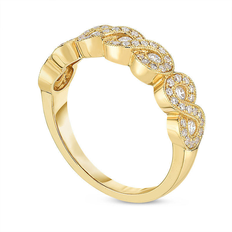 0.38 CT. T.W. Natural Diamond Infinity Antique Vintage-Style Band in Solid 10K Yellow Gold