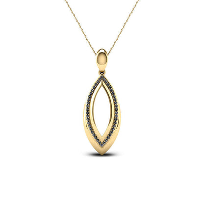 0.17 CT. T.W. Natural Diamond Open Marquise Pendant in 10K Yellow Gold