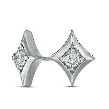 0.25 CT. T.W. Diamond Solitaire Star Stud Earrings in 10K White Gold