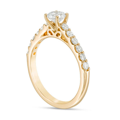 1.0 CT. T.W. Certified Natural Diamond Engagement Ring in Solid 14K Gold (I/I1)