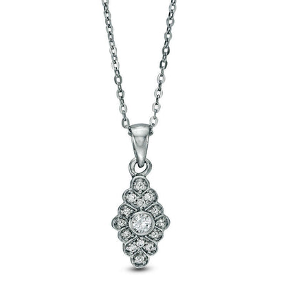 0.13 CT. T.W. Natural Diamond Kite Pendant in 10K White Gold