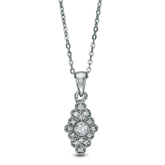 0.13 CT. T.W. Natural Diamond Kite Pendant in 10K White Gold